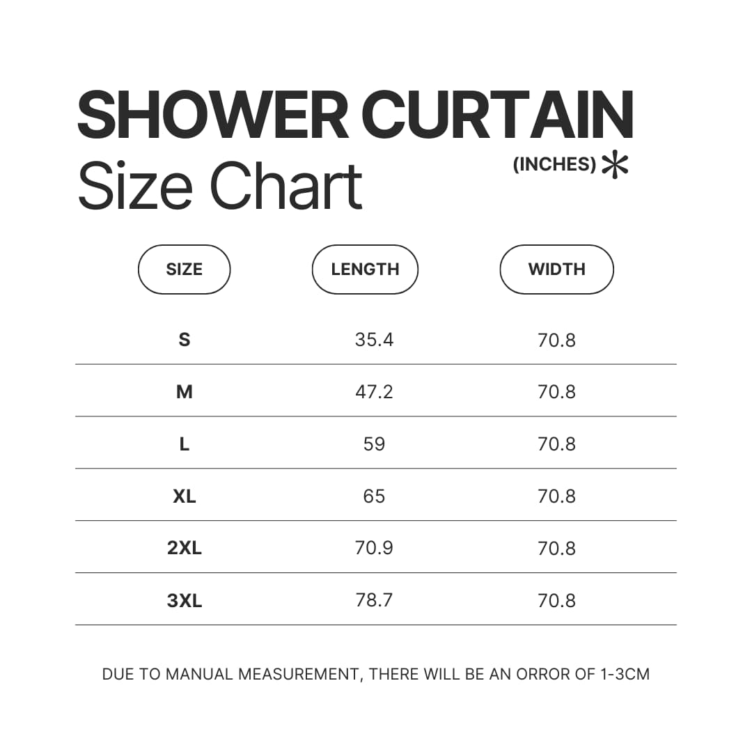 Shower Curtain Size Chart - Dragon Ball UK Store